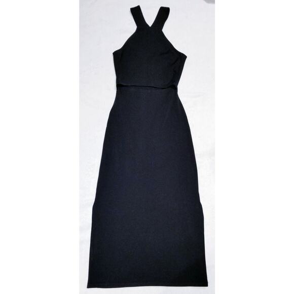 RAG & BONE comfy "stretch" cut-out lbd little black intermix midi dress  us-6 - Picture 6 of 9
